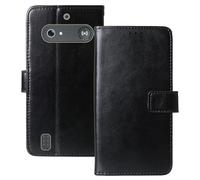Anybird Premium Retro Flip Leather Protector Case For Doro Leva E10 / E11 Doro DFB 0600 2.4" Magnetic Card Slot Protective Bumper Folio Pouch (Black)