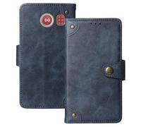 Anybird Premium Retro Flip Leather Protector Case For Doro Leva L20 / L21 / Doro DFC-0520 2.8" Magnetic Card Slot Protective Bumper (Blue)