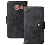 Anybird Premium Retro Flip Leather Protector Case For Doro Leva L30 / Leva L31 / Leva L20 / Leva L21 Magnetic Card Slot Protective Bumper (Black)