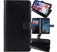 Anybird Premium Retro Flip Leather Protector Case For EVOLVEO EasyPhone 1.8" Magnetic Card Slot Protective Bumper Folio Pouch (Black)