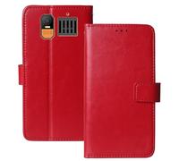 Anybird Premium Retro Flip Leather Protector Case For Hammer 6 LTE 4G 2.4" Magnetic Card Slot Protective Bumper Folio Pouch (Red)