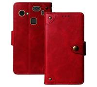 Anybird Premium Retro Flip Leather Protector Case For HAMMER Blade 3 4G 6.2" Magnetic Card Slot Protective Bumper (Red)