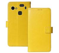 Anybird Premium Retro Flip Leather Protector Case For HAMMER Blade 3 4G 6.2" Magnetic Card Slot Protective Bumper Folio Pouch (Yellow)