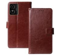 Anybird Premium Retro Flip Leather Protector Case For HMD Arc 6.52" Magnetic Card Slot Protective Bumper Folio Pouch (Brown)
