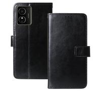 Anybird Premium Retro Flip Leather Protector Case For HMD Arc/HMD Key 6.52" Magnetic Card Slot Protective Bumper Folio Pouch (Black)