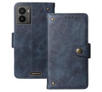 Anybird Premium Retro Flip Leather Protector Case For HMD Fuse/HMD Fusion/HMD Fusion X1 6.56" Magnetic Card Slot Protective Bumper (Blue)