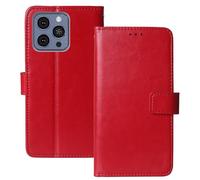 Anybird Premium Retro Flip Leather Protector Case For HOTWAV A16 Pro Max 6.75" Magnetic Card Slot Protective Bumper Folio Pouch (Red)