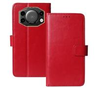 Anybird Premium Retro Flip Leather Protector Case For iHunt Titan Music P11001 Ultra 6.75" Magnetic Card Slot Protective Bumper Folio Pouch (Red)