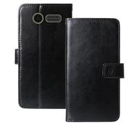 Anybird Premium Retro Flip Leather Protector Case For IMO DASH 4G Mini 1.8" Magnetic Card Slot Protective Bumper Folio Pouch (Black)
