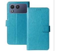 Anybird Premium Retro Flip Leather Protector Case For Itel A200 4G 6.75" Magnetic Card Slot Protective Bumper Folio Pouch (Blue)