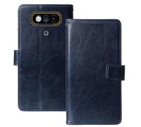 Anybird Premium Retro Flip Leather Protector Case For JCB Toughphone E10 4G 6.6" Magnetic Card Slot Protective Bumper Folio Pouch (Dark Blue)