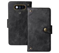 Anybird Premium Retro Flip Leather Protector Case For JCB Toughphone E10 4G 6.6" Magnetic Card Slot Protective Bumper (Black)