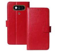 Anybird Premium Retro Flip Leather Protector Case For JCB Toughphone E10 4G 6.6" Magnetic Card Slot Protective Bumper Folio Pouch (Red)