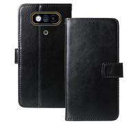 Anybird Premium Retro Flip Leather Protector Case For JCB Toughphone E10 4G 6.6" Magnetic Card Slot Protective Bumper Folio Pouch (Black)