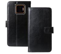 Anybird Premium Retro Flip Leather Protector Case For JCB Toughphone E50 5G 6.1" Magnetic Card Slot Protective Bumper Folio Pouch (Black)