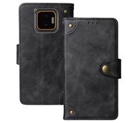 Anybird Premium Retro Flip Leather Protector Case For JCB Toughphone E50 5G 6.1" Magnetic Card Slot Protective Bumper (Black)