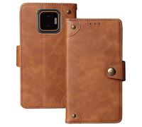 Anybird Premium Retro Flip Leather Protector Case For JCB Toughphone E50 5G 6.1" Magnetic Card Slot Protective Bumper (Brown)