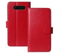 Anybird Premium Retro Flip Leather Protector Case For JCB Tradesman 2F 4G 2.4" Magnetic Card Slot Protective Bumper Folio Pouch (Red)
