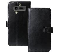 Anybird Premium Retro Flip Leather Protector Case For JCB Tradesman 3 4G 2.8" Magnetic Card Slot Protective Bumper Folio Pouch (Black)