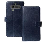 Anybird Premium Retro Flip Leather Protector Case For JCB Tradesman 3 4G 2.8" Magnetic Card Slot Protective Bumper Folio Pouch (Dark Blue)