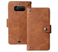 Anybird Premium Retro Flip Leather Protector Case For JCB Tradesman 4 2.4" Magnetic Card Slot Protective Bumper (Brown)