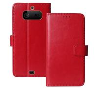 Anybird Premium Retro Flip Leather Protector Case For JCB Tradesman 4 2.4" Magnetic Card Slot Protective Bumper Folio Pouch (Red)