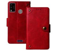 Anybird Premium Retro Flip Leather Protector Case For Kodak Smartway L1 Pro 5.7" Magnetic Card Slot Protective Bumper (Red)