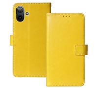 Anybird Premium Retro Flip Leather Protector Case For Lava Bold N1 6.74" Magnetic Card Slot Protective Bumper Folio Pouch (Yellow)