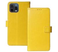 Anybird Premium Retro Flip Leather Protector Case For Lava Bold N1 Pro 6.67" Magnetic Card Slot Protective Bumper Folio Pouch (Yellow)