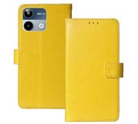 Anybird Premium Retro Flip Leather Protector Case For Lava Storm Play 5G 6.75" Magnetic Card Slot Protective Bumper Folio Pouch (Yellow)
