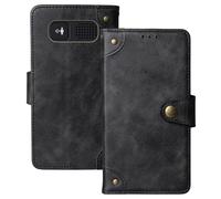 Anybird Premium Retro Flip Leather Protector Case For Panasonic KX-TU446EXB 2.4" Magnetic Card Slot Protective Bumper (Black)