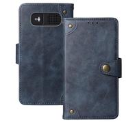 Anybird Premium Retro Flip Leather Protector Case For Panasonic KX-TU446EXB 2.4" Magnetic Card Slot Protective Bumper (Blue)