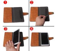 Anybird Premium Retro Flip Leather Protector Case For Panasonic KX-TU550EXB 4G 2.8" Magnetic Card Slot Protective Bumper (Black)