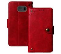 Anybird Premium Retro Flip Leather Protector Case For SPC HARMONY 2 4G 2.4" Magnetic Card Slot Protective Bumper (Red)