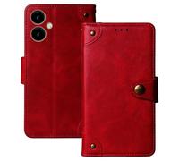 Anybird Premium Retro Flip Leather Protector Case For SPC Zeus 2 + 5" Magnetic Card Slot Protective Bumper (Red)
