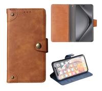 Anybird Premium Retro Flip Leather Protector Case For Teracube 2S / Teracube 2E / Teracube Thrive Magnetic Card Slot Protective Bumper (Brown)
