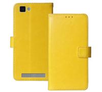 Anybird Premium Retro Flip Leather Protector Case For Thomson TLink 24 2.4" Magnetic Card Slot Protective Bumper Folio Pouch (Yellow)