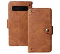 Anybird Premium Retro Flip Leather Protector Case For TTfone Titan TT950 2.8" Magnetic Card Slot Protective Bumper (Brown)