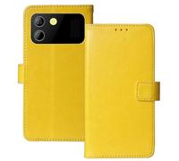 Anybird Premium Retro Flip Leather Protector Case For TTfone TT280 4G 2.8" Magnetic Card Slot Protective Bumper Folio Pouch (Yellow)