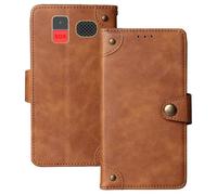 Anybird Premium Retro Flip Leather Protector Case For TTfone TT890 4G 1.8" Magnetic Card Slot Protective Bumper (Brown)
