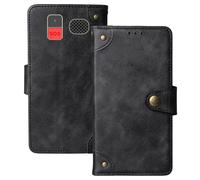 Anybird Premium Retro Flip Leather Protector Case For TTfone TT890 4G 1.8" Magnetic Card Slot Protective Bumper (Black)