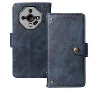Anybird Premium Retro Flip Leather Protector Case For Ulefone Armor X16 5G / Armor X16 Pro 5G Magnetic Card Slot Protective Bumper (Blue)