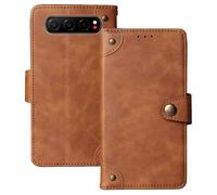Anybird Premium Retro Flip Leather Protector Case For ZTE Nubia Air 6.78" Magnetic Card Slot Protective Bumper (Brown)