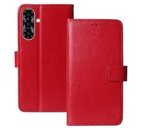 Anybird Premium Retro Flip Leather Protector Case For ZTE Nubia V80 Max 6.9" Magnetic Card Slot Protective Bumper Folio Pouch (Red)
