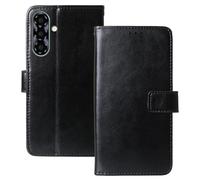 Anybird Premium Retro Flip Leather Protector Case For ZTE Nubia V80 Max 6.9" Magnetic Card Slot Protective Bumper Folio Pouch (Black)
