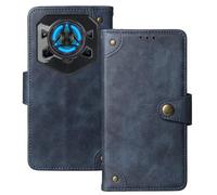 Anybird Premium Retro Flip Leather Protector TPU Silicone Case For DOOGEE Blade 20 Play Magnetic Card Slot Protective Bumper (Blue)
