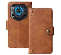 Anybird Premium Retro Flip Leather Protector TPU Silicone Case For DOOGEE Blade 20 Play Magnetic Card Slot Protective Bumper (Brown)