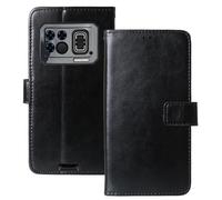 Anybird Premium Retro Flip Leather Protector TPU Silicone Case For DOOGEE S200 Max 6.72" Magnetic Card Slot Protective Bumper Folio Pouch (Black)