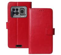 Anybird Premium Retro Flip Leather Protector TPU Silicone Case For DOOGEE S200 Max 6.72" Magnetic Card Slot Protective Bumper Folio Pouch (Red)