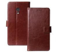 Anybird Premium Retro Flip Leather Protector TPU Silicone Case For Nokia 3210 2024 2.4" Magnetic Card Slot Protective Bumper Folio Pouch (Brown)